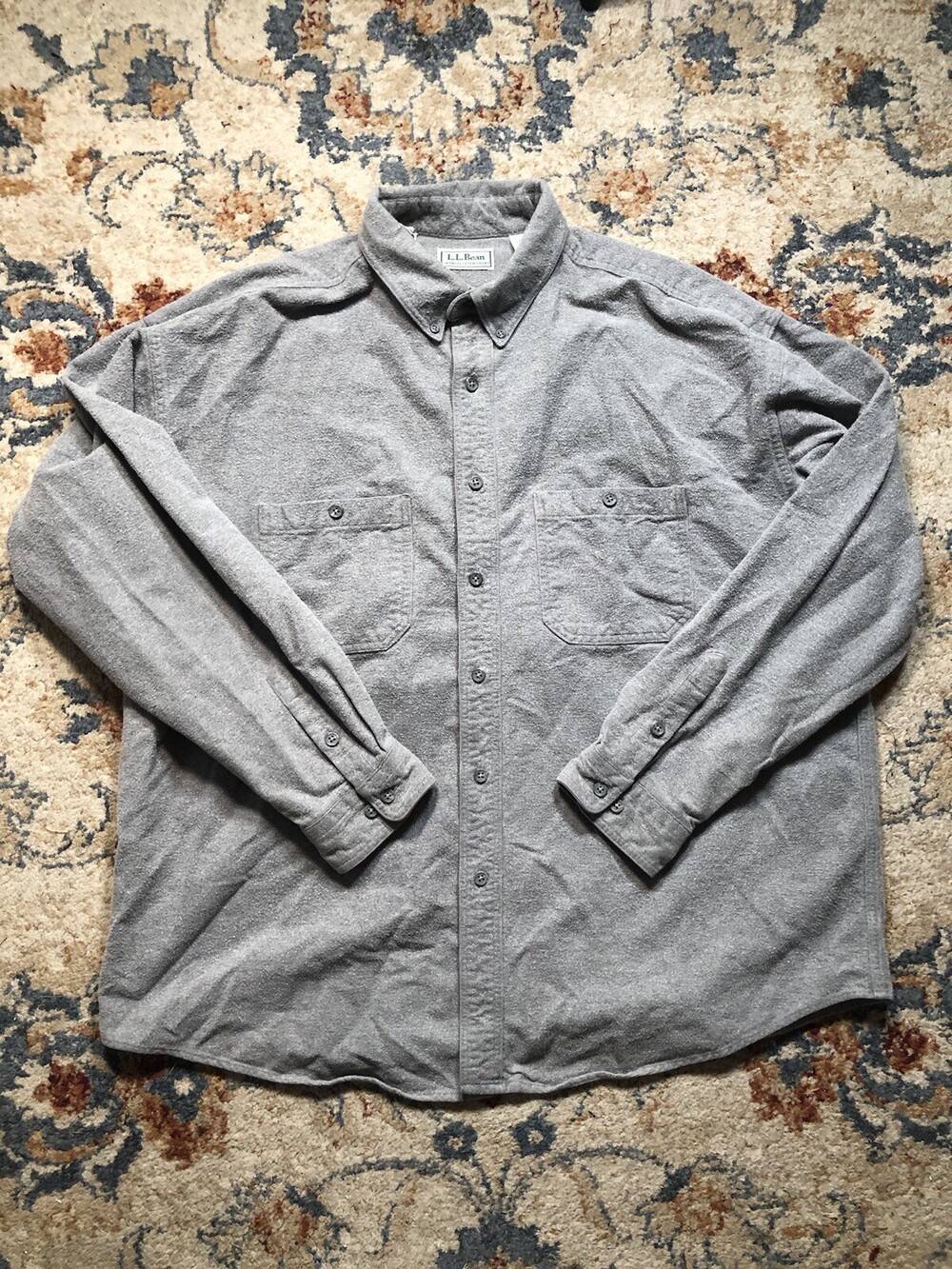 Vintage L.L. Bean Chamois Cloth Flannel Button Up Shirt Made In USA Men’s XL